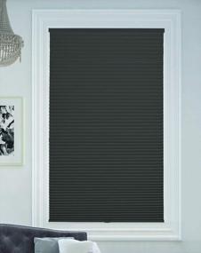 img 4 attached to BlindsAvenue Cellular Honeycomb Cordless Shade, 9/16" Single Cell, Blackout, Anthracite, Size: 18" W X 48" H