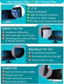 img 2 attached to 27 Inch Removable Privacy Screen Filter For Widescreen Monitors - PYS Shield For 16:9 Aspect Ratio, Anti-Glare & Blue Light Reduction, Compatible With 27" Sizes (New 2022 Version)