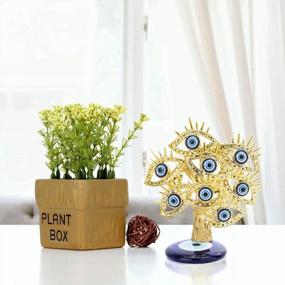 img 1 attached to Protect Your Home With The Golden Turkish Evil Eyes Tree And Blue Evil Eye Base - Perfect Luck Gift And Home Decor