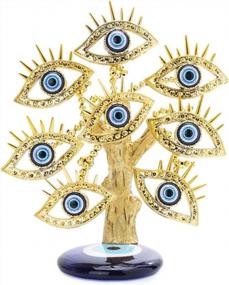 img 4 attached to Protect Your Home With The Golden Turkish Evil Eyes Tree And Blue Evil Eye Base - Perfect Luck Gift And Home Decor