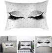elevate your decor with mumusuki's elegant eyelash pattern cushion cover logo