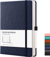 ruled writing journal notebook by rettacy - college a5 size with 192 numbered pages, hardcover and 100gsm thick paper for optimal writing experience, 5.75'' × 8.38'' dimensions logo