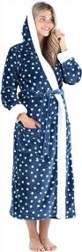 img 4 attached to Warm And Cozy: Women'S Plush Fleece Long Bathrobes With Sherpa-Lined Hood For Ultimate Comfort