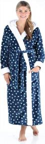 img 1 attached to Warm And Cozy: Women'S Plush Fleece Long Bathrobes With Sherpa-Lined Hood For Ultimate Comfort