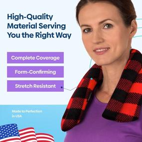 img 1 attached to SunnyBay Buffalo Microwavable Weighted Heating Pad For Neck And Shoulders, Lavender And Flaxseed Filled Moist Heat Or Ice Pack, FSA HSA Approved, 26X5 Inches