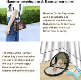 img 2 attached to 🐹 Small Animal Hamster Carrier Bag - Portable Hamster Outgoing Travel Bag with Breathable Pouch and Leather Material for Syria Hamster, Mouse, Sugar Glider, and Hedgehog
