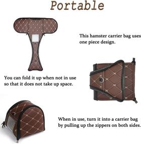 img 1 attached to 🐹 Small Animal Hamster Carrier Bag - Portable Hamster Outgoing Travel Bag with Breathable Pouch and Leather Material for Syria Hamster, Mouse, Sugar Glider, and Hedgehog