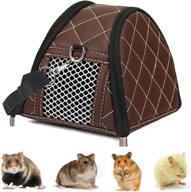 🐹 small animal hamster carrier bag - portable hamster outgoing travel bag with breathable pouch and leather material for syria hamster, mouse, sugar glider, and hedgehog logo