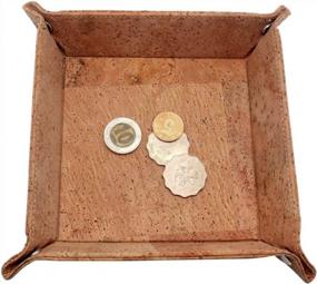 img 4 attached to Boshiho Valet Tray For Men, Natural Cork Jewelry Catchall Key Phone Coin Box Change Caddy Bedside Storage Organizer Eco-Friendly Vegan Gift