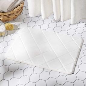 img 4 attached to Super Soft Memory Foam Bath Rug - Non-Slip, Quick-Drying, Machine Washable - Highly Absorbent Bathroom Mat - 22" X 36" In Elegant Ivory