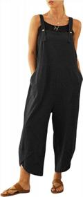 img 4 attached to Women'S Cotton Jumpsuit: Adjustable Summer Bib Overalls With Pockets - Uaneo.