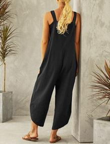 img 1 attached to Women'S Cotton Jumpsuit: Adjustable Summer Bib Overalls With Pockets - Uaneo.