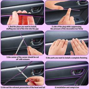 img 1 attached to Car Interior Moulding Trim Strips 32 Feet Universal Car Decoration Pinstriping Filler Insert Strips Styling Dashboard Decorative DIY Flexible Strip Garnish Accessory With Installing Tool (Purple)