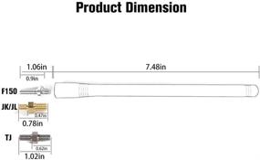 img 3 attached to 📡 Improved FM/AM Reception - RT-TCZ Short Antenna for Jeep Wrangler JK/JL/TJ and Ford F150, 7.5 inches Length