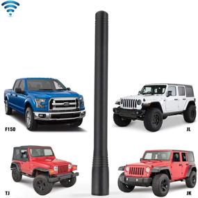 img 1 attached to 📡 Improved FM/AM Reception - RT-TCZ Short Antenna for Jeep Wrangler JK/JL/TJ and Ford F150, 7.5 inches Length