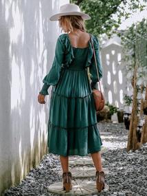 img 2 attached to Miessial Women'S Striped Linen Long Dress: Elegant Ruffle Cap Sleeves Midi Dress