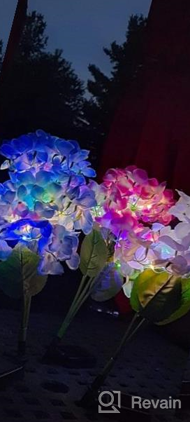 img 1 attached to 3 Pack Solar Garden Lights 2022 Version – Outdoor Colorful Hydrangea Flower Decoration, Two Lighting Modes & Enlarged Solar Panel - TONULAX review by Will Micheals