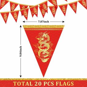 img 3 attached to Celebrate Chinese New Year In Style With Whaline'S Pre-Assembled Pennant Banner - 20Pcs Festive Flags For Indoor/Outdoor Home Decoration!