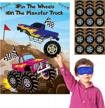 monster truck pin the tail game party supplies - birthday collection favors for kids (2 blindfolds included) logo