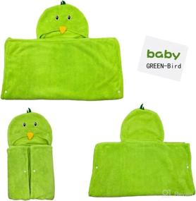 img 2 attached to WOJWSKI Hooded Premium Absorbent Animal Baby Care for Bathing