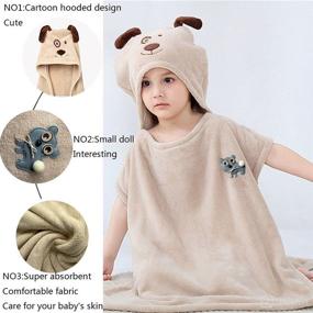 img 1 attached to WOJWSKI Hooded Premium Absorbent Animal Baby Care for Bathing