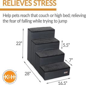 img 3 attached to 🐾 Foldable Pet Stair Steps for Dogs and Cats with Storage - K&amp;H Pet Products in Charcoal/Gray
