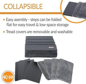 img 1 attached to 🐾 Foldable Pet Stair Steps for Dogs and Cats with Storage - K&amp;H Pet Products in Charcoal/Gray