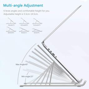 img 3 attached to Adjustable Portable Laptop Stand By Boyata - Aluminum Foldable Laptop Riser With 6 Height Levels For MacBook, Dell Latitude, And 10-15.6 Inch Laptops