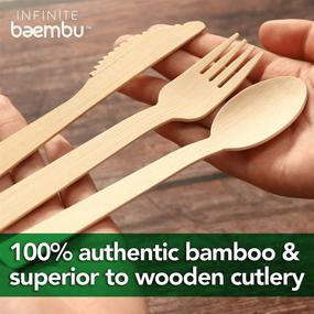 img 3 attached to 200 Piece Bamboo Cutlery Biodegradable