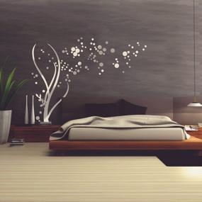 img 4 attached to 3D Tree Wall Sticker Decal For Living Room - 58X118 Inches (Sliver Tree Left, Medium) | Beddinginn