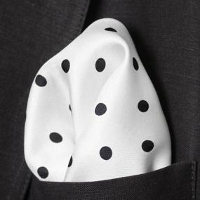 img 3 attached to White Silk Polka Pocket Square Men's Accessories