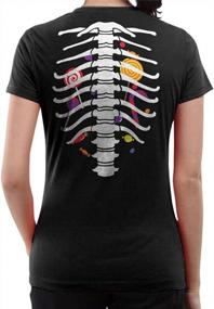img 3 attached to Halloween Skeleton Costume Tee With X-Ray Ribcage Print For Women