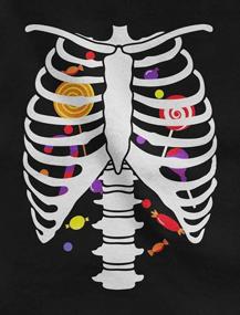 img 2 attached to Хеллоуин костюм скелета футболка с рентгеновским принтом грудной клетки для женщин