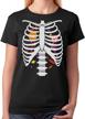 halloween skeleton costume tee with x-ray ribcage print for women logo