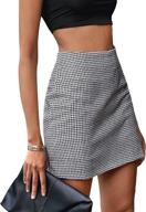 shein womens houndstooth zipper pencil women's clothing via skirts логотип