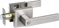satin nickel heavy duty door lock handle for privacy in bed and bath room interiors from newbnag logo