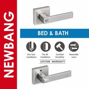 img 3 attached to Satin Nickel Heavy Duty Door Lock Handle For Privacy In Bed And Bath Room Interiors From NEWBNAG