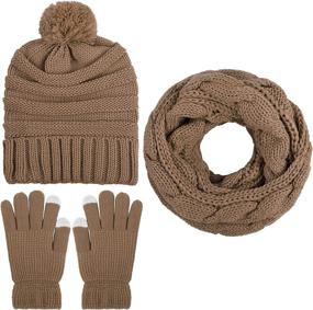 img 4 attached to Aneco Winter Knitted Beanie Stretch Women's Accessories - Scarves & Wraps