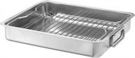 🍳 ikea koncis roasting pan with grill rack: premium stainless steel (1, 16x13), gray - ultimate cooking essential! logo