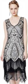 img 3 attached to Stunning 1920S Gatsby Dress For Women - Sequined Art Deco Style With Fringed Sleeveless Design By Metme
