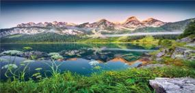 img 3 attached to Bring The Beauty Of Austrian Alps To Your Desk - Ambesonne Nature Pencil Pen Holder In Summer Misty Morning Landscape