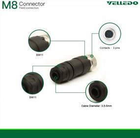 img 2 attached to Industrial Sensor Plug Adapter - VELLEDQ Field Assembly M8 Connector With 3-Pin A Coding And IP67 Waterproofing (Female, Straight, UTP)