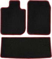 ggbailey tesla model s 2013-2019 black w/ red edging driver, passenger, & rear floor mats - improved seo logo