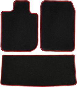 img 3 attached to GGBAILEY Tesla Model S 2013-2019 Black w/ Red Edging Driver, Passenger, & Rear Floor Mats - Improved SEO