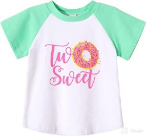 img 4 attached to 🍩 Adorable 2nd Birthday T-Shirt for Baby Girls: Two Sweet Pink Doughnut Tees for Cute Summer Style!