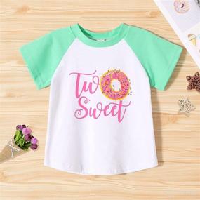 img 3 attached to 🍩 Adorable 2nd Birthday T-Shirt for Baby Girls: Two Sweet Pink Doughnut Tees for Cute Summer Style!