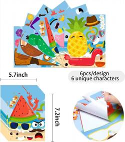 img 2 attached to Get Creative With Ticiaga 36PCS Hawaii Make A Face Sticker Sheets - Perfect For Tropical Luau Craft Projects, Hawaiian Parties And Summer Fun!