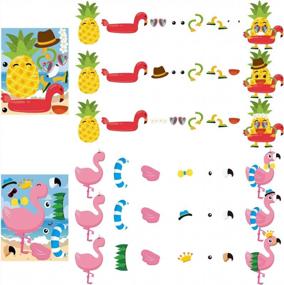 img 3 attached to Get Creative With Ticiaga 36PCS Hawaii Make A Face Sticker Sheets - Perfect For Tropical Luau Craft Projects, Hawaiian Parties And Summer Fun!