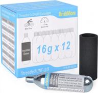 effortlessly inflate your bike tires with briskmore co2 inflator and 12pcs x 16g co2 cartridges - suitable for presta and schrader valve, ideal for all mountain and road bicycles logo