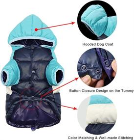 img 3 attached to 🐾 Stay Warm and Stylish: PET ARTIST Waterproof Dog Winter Coat Hoodie for Extra Small Breeds - Blue/Navy, Chest 13.5”(34cm)